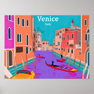 Affiche de voyage vintage de Venise