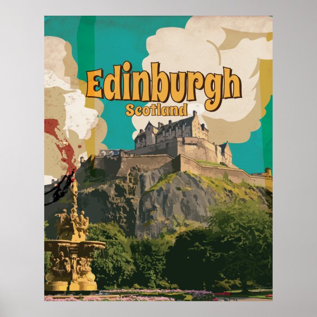 Affiche de voyage vintage d'Édimbourg (Devant)