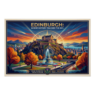 Affiche de voyage vintage d'Édimbourg Écosse