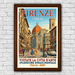 Affiche de voyage vintage des années 1960 Florence