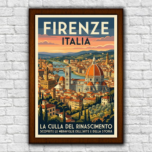 Affiche de voyage vintage des années 1960 Florence