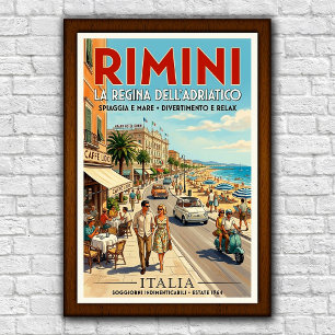 Affiche de voyage vintage des années 1960 Rimini,