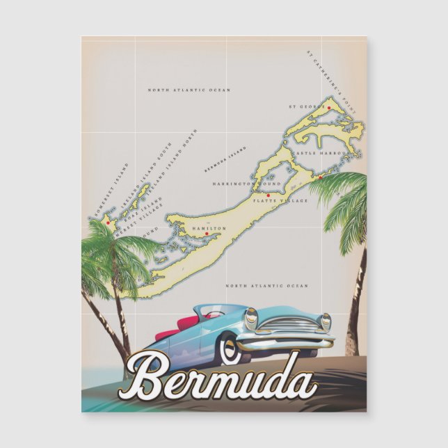 Affiche de voyage vintage des Bermudes (Devant)