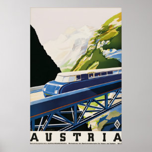 Affiche de voyage vintage des chemins de fer autri