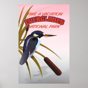 Affiche de voyage vintage des Everglades.