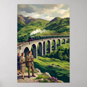 Affiche de voyage vintage des Highlands écossais S