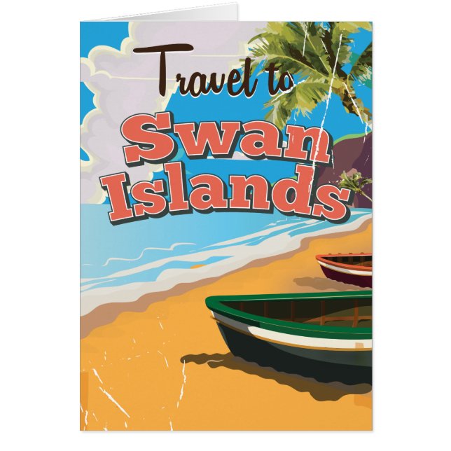 Affiche de voyage vintage des îles Swan. (Devant)