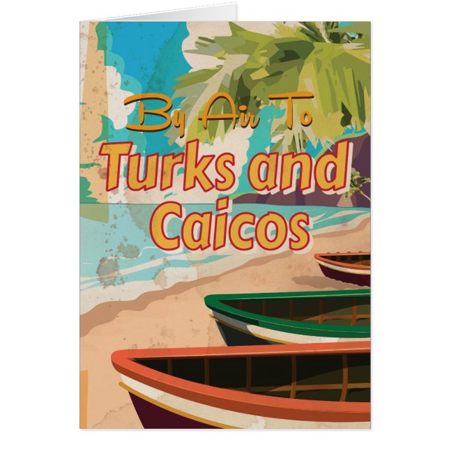 Affiche de voyage vintage des îles Turques-et-Caïq (Devant)