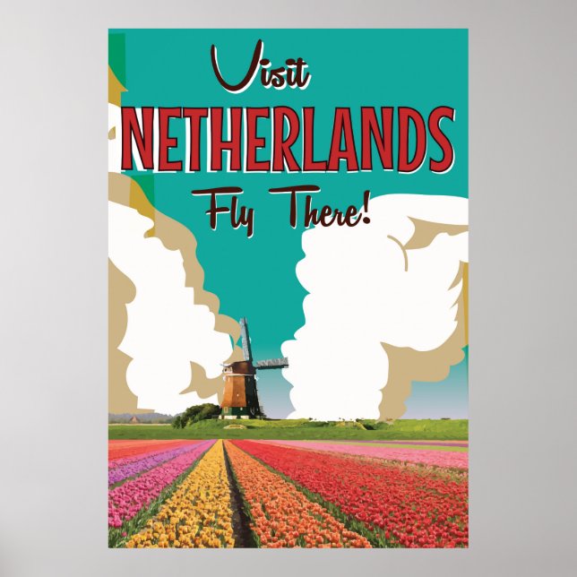 Affiche de voyage vintage des Pays-Bas (Devant)