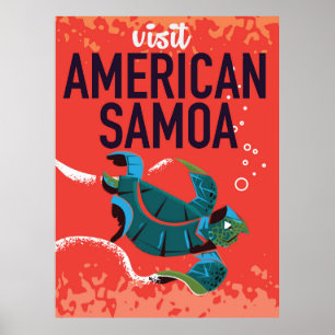 Affiche de voyage vintage des Samoa américaines