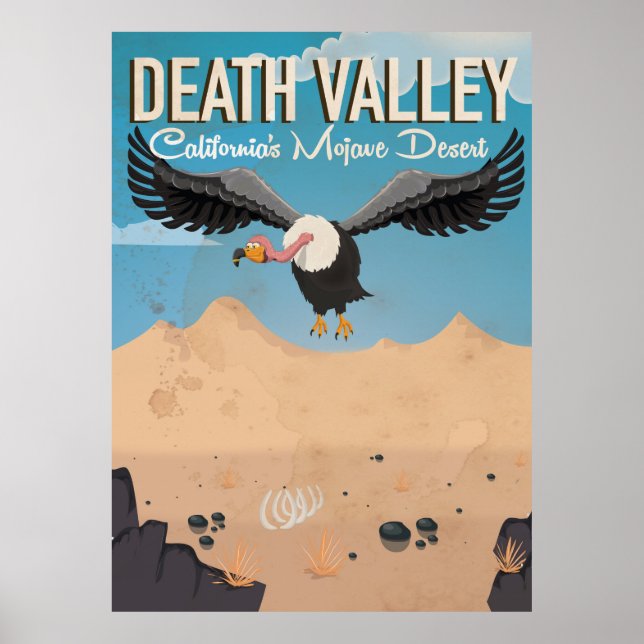Affiche de voyage vintage dessin animé Death Valle (Devant)
