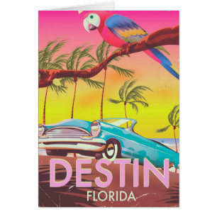 Affiche de voyage vintage Destin Floride États-Uni