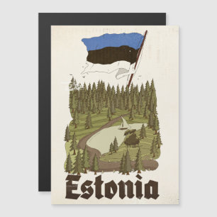 Affiche de voyage vintage d'Estonie