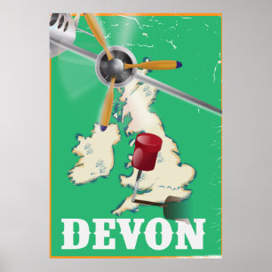 Affiche de voyage vintage Devon