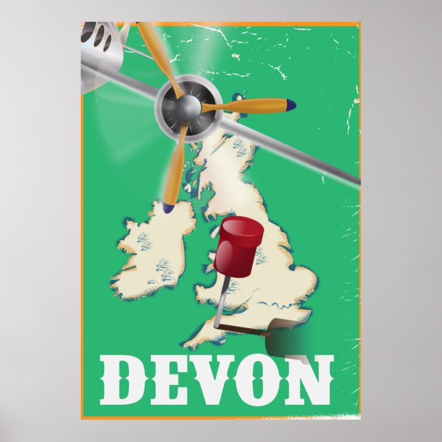 Affiche de voyage vintage Devon (Devant)
