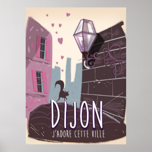 Affiche de voyage vintage Dijon France