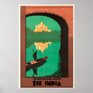 Affiche de voyage vintage d'Inde