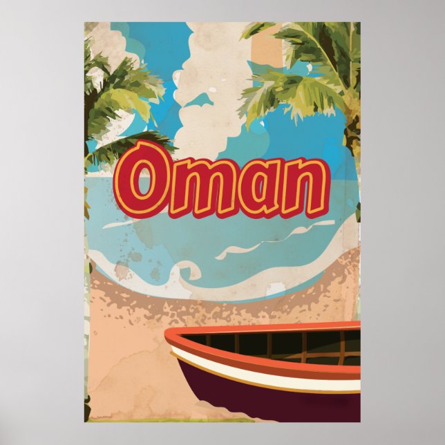 Affiche de voyage vintage d'Oman (Devant)