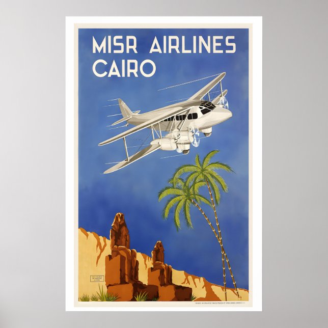 Affiche de voyage vintage du Caire Égypte Afrique  (Devant)