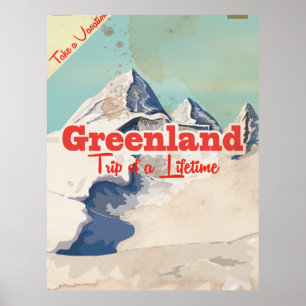 Affiche de voyage vintage du Groenland
