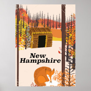 Affiche de voyage vintage du New Hampshire États-U