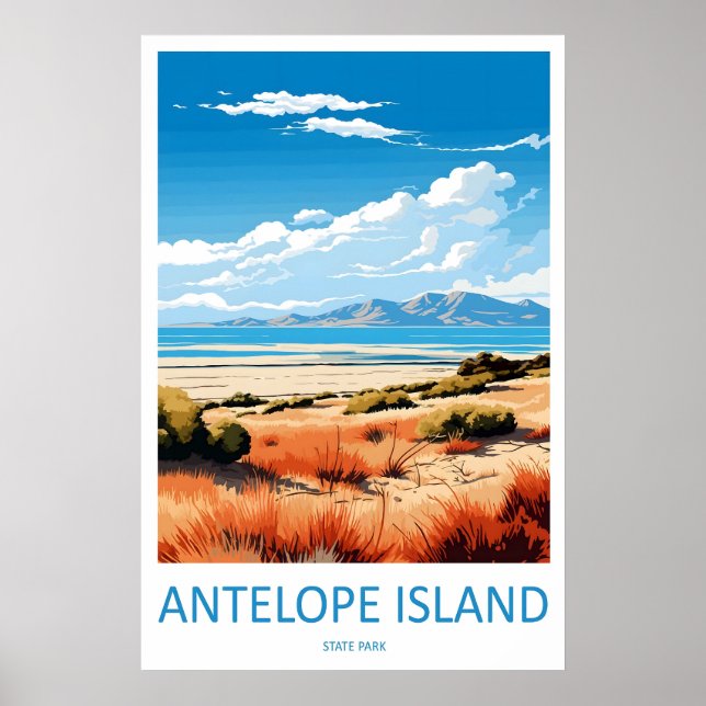 Affiche de voyage vintage du parc d'État d'Antelop (Devant)