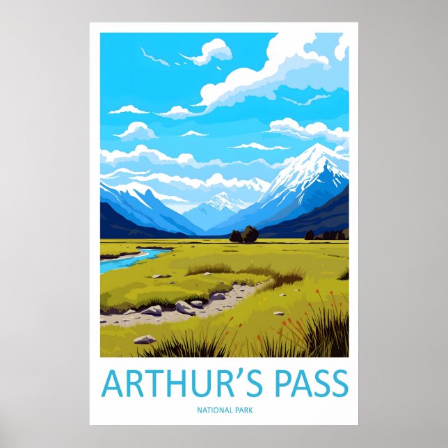 Affiche de voyage vintage du parc national d'Arthu (Devant)