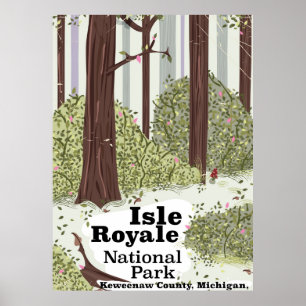 Affiche de voyage vintage du parc national d'Isle