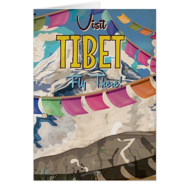 Affiche de voyage vintage du Tibet (Devant)