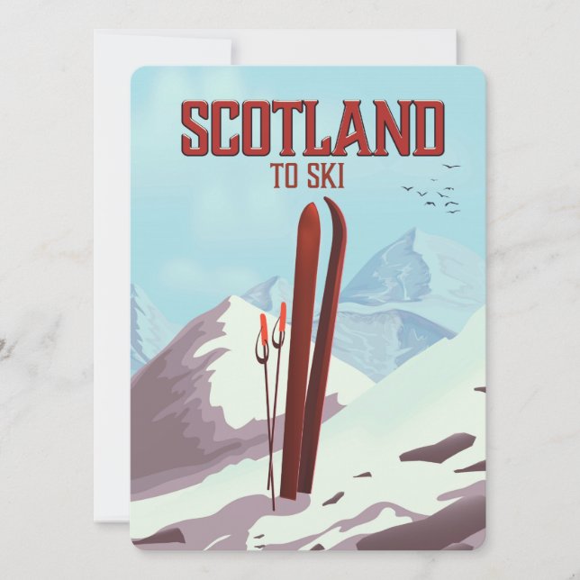 Affiche de voyage vintage Écosse pour skier (Devant)