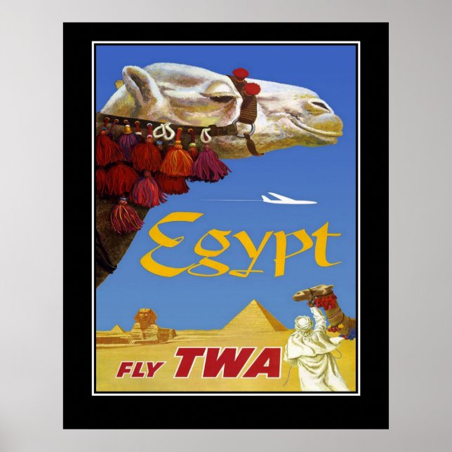 Affiche de voyage vintage Égypte grand format (Devant)