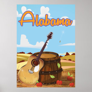 Affiche de voyage vintage en Alabama