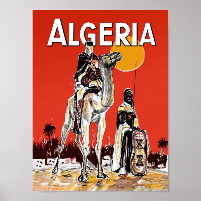 Affiche de voyage vintage en Algérie (Devant)
