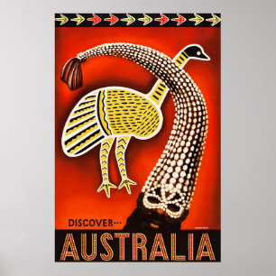 Affiche de voyage vintage en Australie Art aborigè