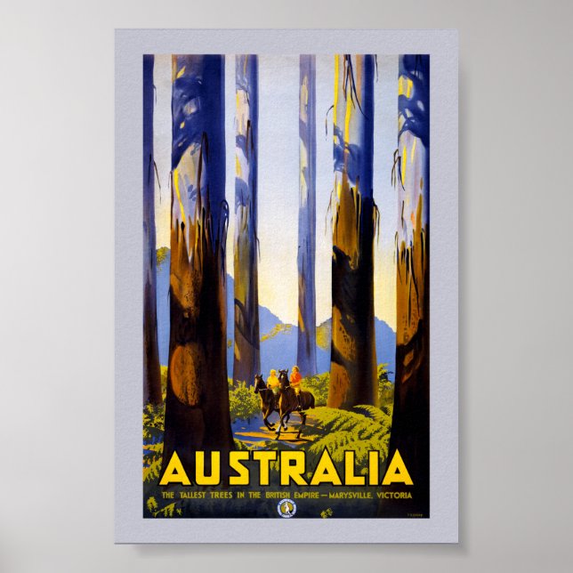 Affiche de voyage vintage en Australie restaurée (Devant)