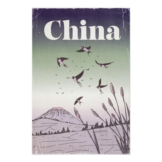 Affiche de voyage vintage en Chine (Devant)