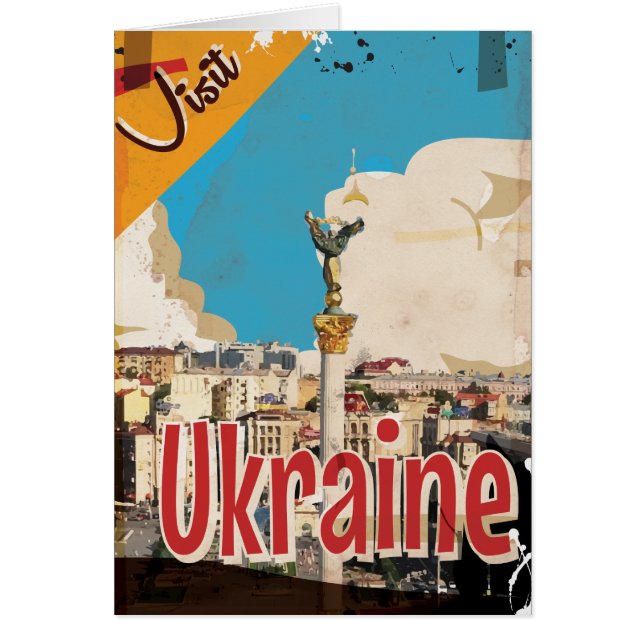 Affiche de voyage vintage en Ukraine (Devant)