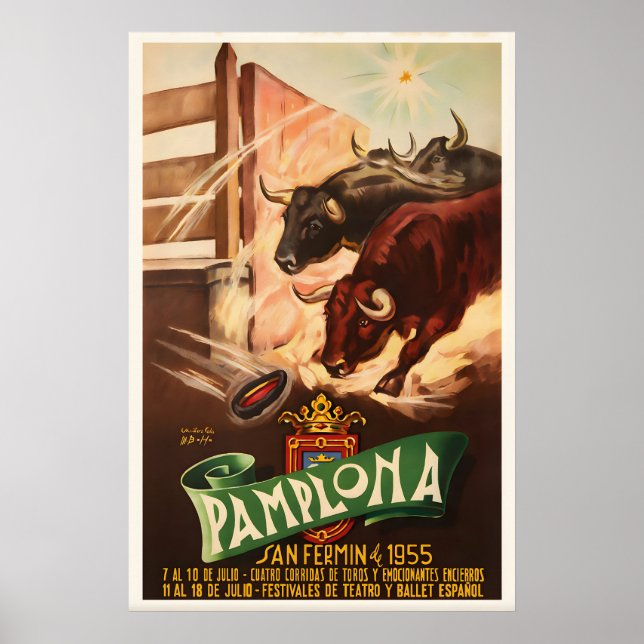 Affiche de voyage vintage Espagne Impression d'art (Devant)