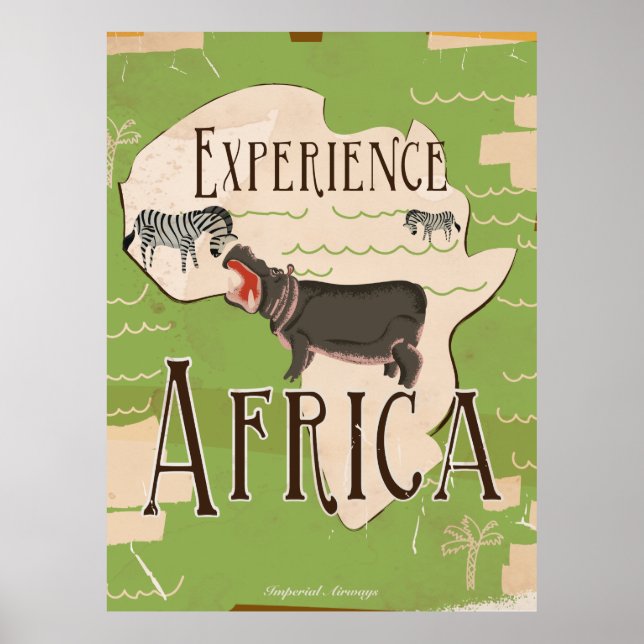 Affiche de voyage vintage Expérience Afrique (Devant)