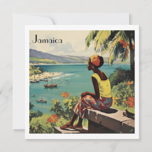 Affiche de voyage vintage femme jamaïcaine