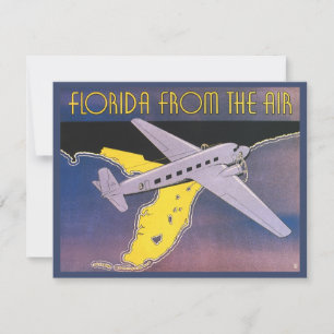 Affiche de voyage vintage, Floride vue du ciel en 