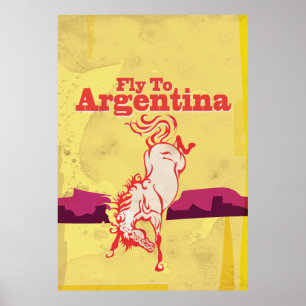 Affiche de voyage vintage Fly To Argentina