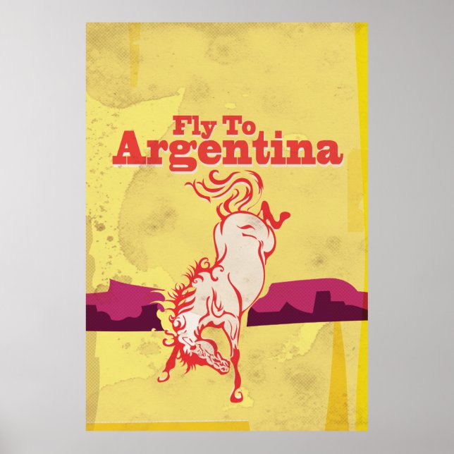 Affiche de voyage vintage Fly To Argentina (Devant)