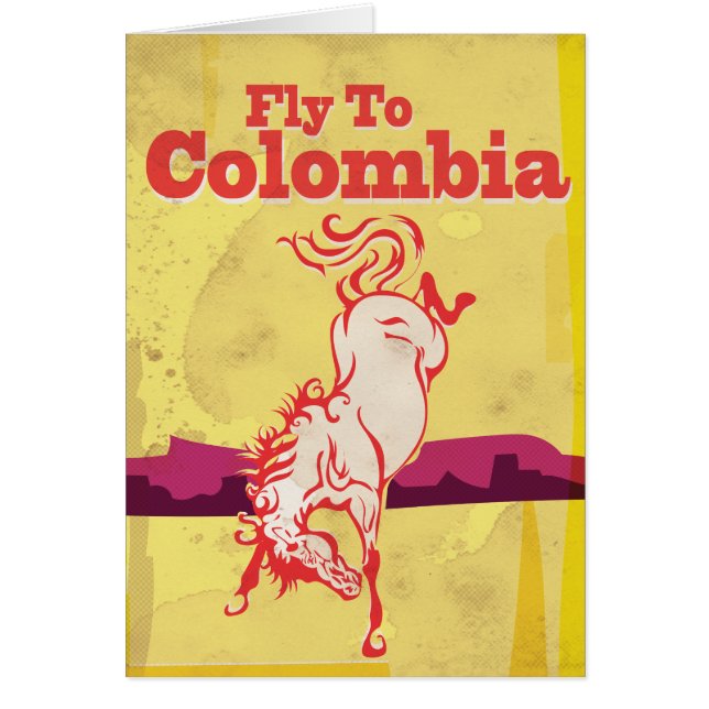 Affiche de voyage vintage Fly To Colombia (Devant)