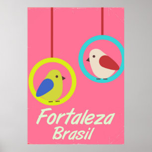 Affiche de voyage vintage Fortaleza Brésil