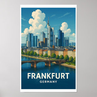 Affiche de voyage vintage Francfort Allemagne