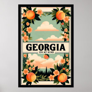 Affiche de voyage Vintage Georgia Peach