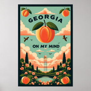 Affiche de voyage Vintage Georgia Peach