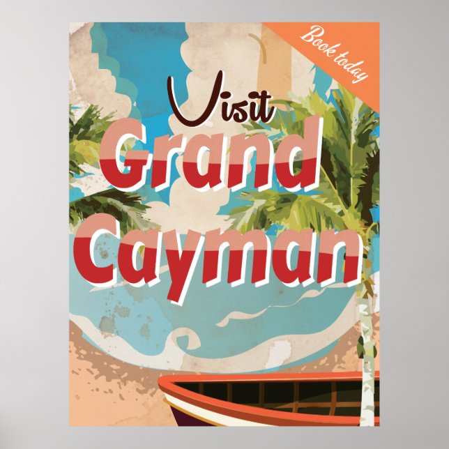 Affiche de voyage vintage Grand Cayman (Devant)