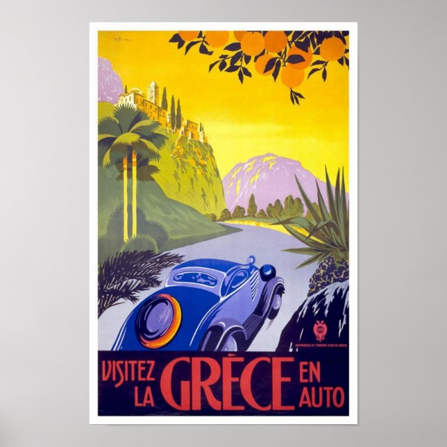 Affiche de voyage vintage Grèce (Devant)